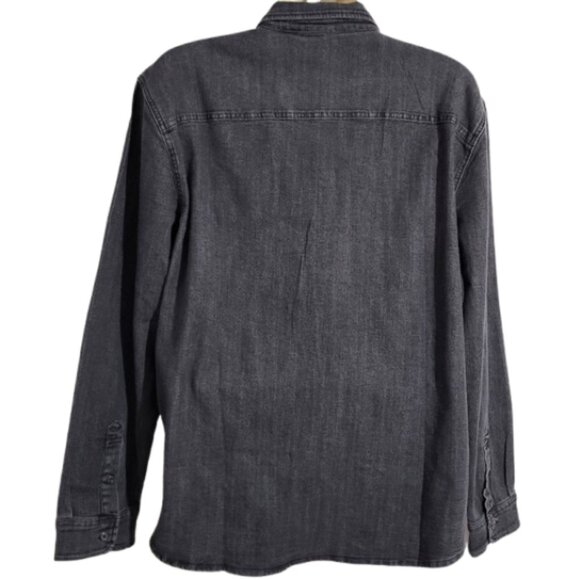 FRYE Black Denim 2-Pocket Button-Down Jean Western Shirt - NWT Men's XXL - Picture 2 of 6